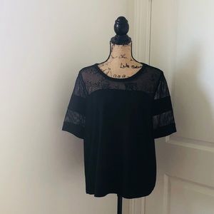 Forever 21 Black Shirt with Mesh Detailing